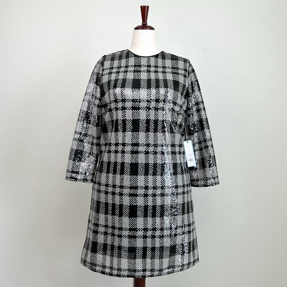 Draper James Plaid Sequin Crewneck Shift Dress NWT - Picture 2 of 11